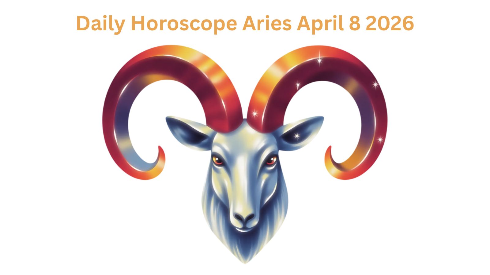 Aries zodiac sign ram illustration. Daily Horoscope Aries April 8 2026.